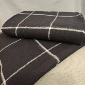 Black and white window pane lambs wool blanket